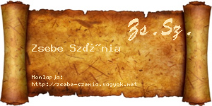 Zsebe Szénia névjegykártya